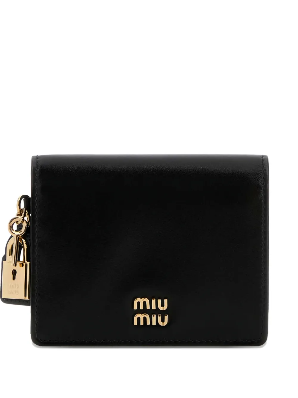 

Кошелек из кожи с декоративным замком Miu Miu, черный