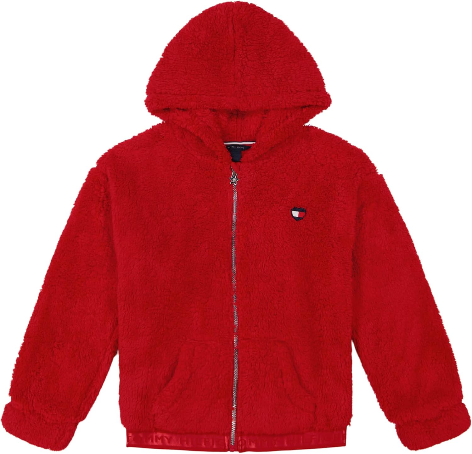 

Флисовый свитер с круглым вырезом для девочек от Tommy Hilfiger, Chili Pepper