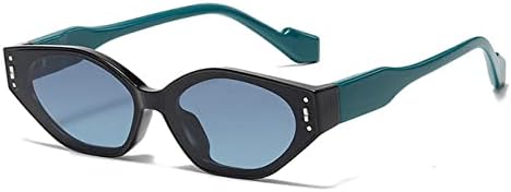 

Ретро маленькие солнцезащитные очки для женщин, синий леопардовый принт, многоугольные очки для мужчин, солнцезащитные очки с заклепками, защита от УФ-излучения UV400 MTZJH, Blue