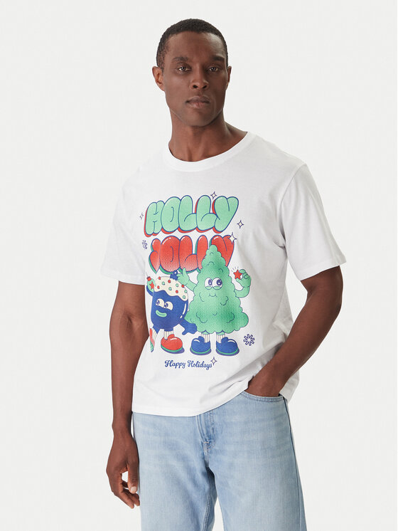 

Футболка relaxed fit Holiday Cartoon 12287550 Jack & Jones, белый