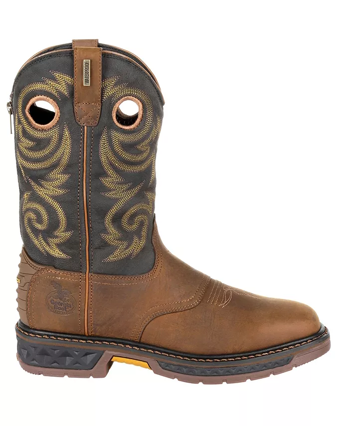 

Мужские водонепроницаемые рабочие ботинки Carbo-Tec LT с технологией надевания Georgia Boot, загар/бежевый