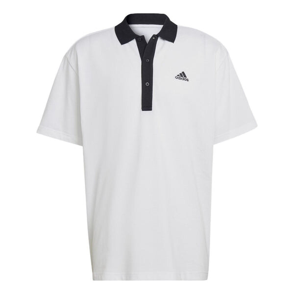

Футболка adidas Logo Printing Colorblock Short Sleeve White Polo Shirt, белый