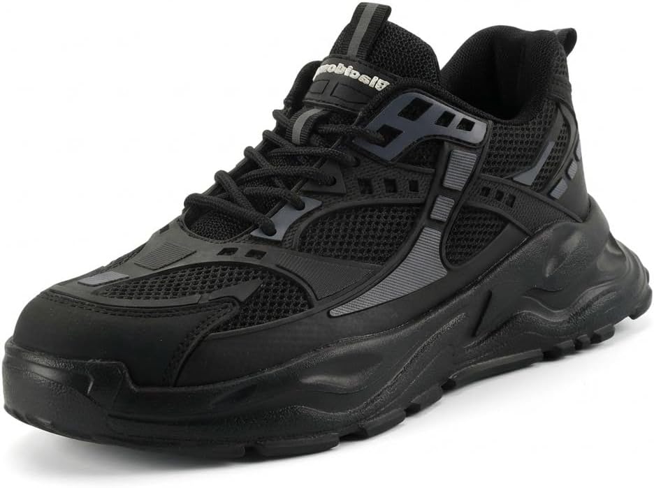 

Мужские защитные ботинки с стальными носками, низкие, с антипроникающей кевларовой подошвой, кроссовки, дышащая сетка, легкая подошва из ЭВА, черные и бежевые, размер США Flowergirr