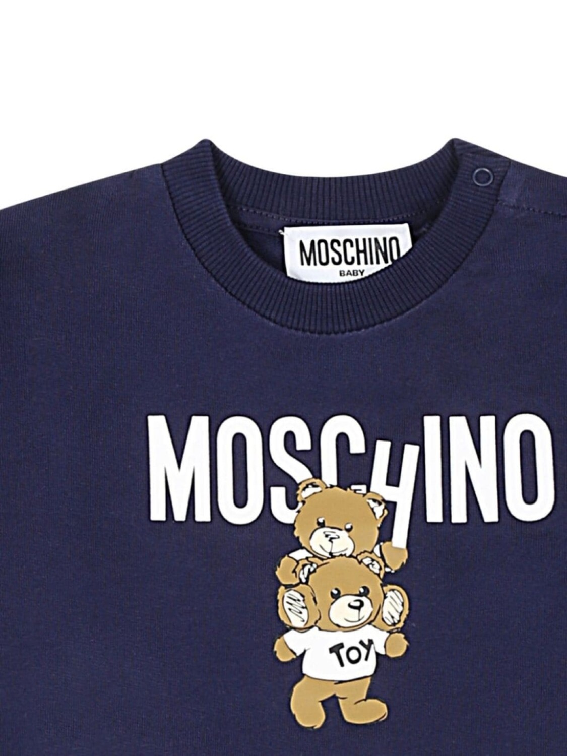 Moschino Kids хлопковая толстовка с принтом «Медвежонок Тедди», синий — фото 3