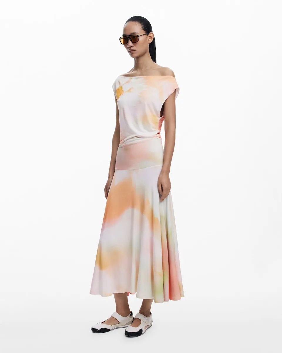 

Длинное асимметричное платье Desigual, многоцветный