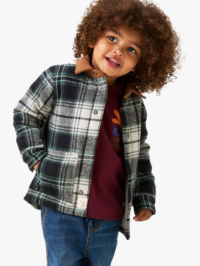 

Детская клетчатая утепленная куртка-рубашка Angel & Rocket, Green