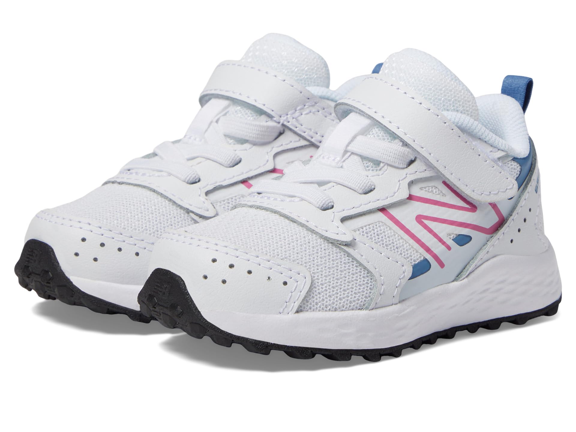 

Кроссовки New Balance Kids Fresh Foam 650 Bungee Lace With Top Strap, White/Real Pink