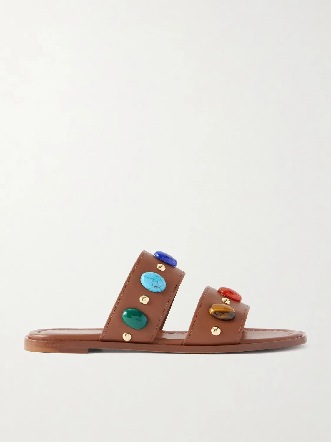 Босоножки Pasha из кожи с отделкой Gianvito Rossi, коричневый