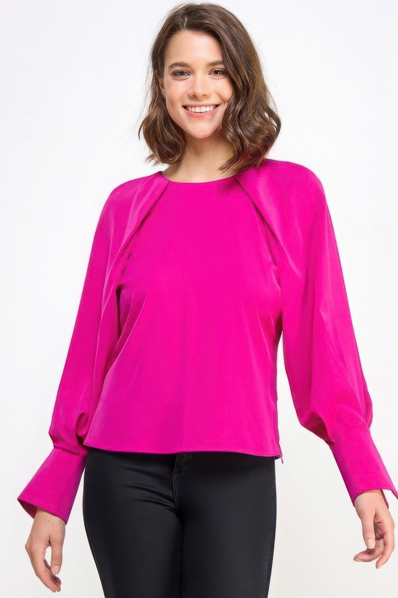 

Топ с длинными рукавами реглан и завязкой на шее сзади FASHNZFAB, цвет magenta