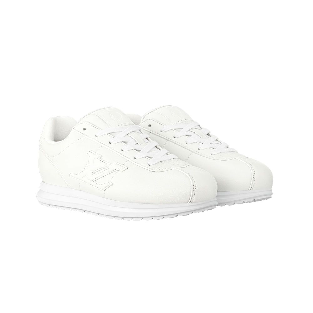 Louis Vuitton Nigo Collaboration FW25 Низкие повседневные кроссовки из мягкой коровьей кожи, унисекс, белый — фото 4