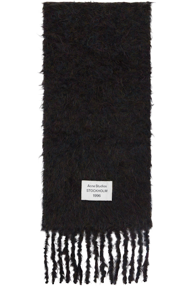 

Acne Studios Черный шарф из мохера и шерсти