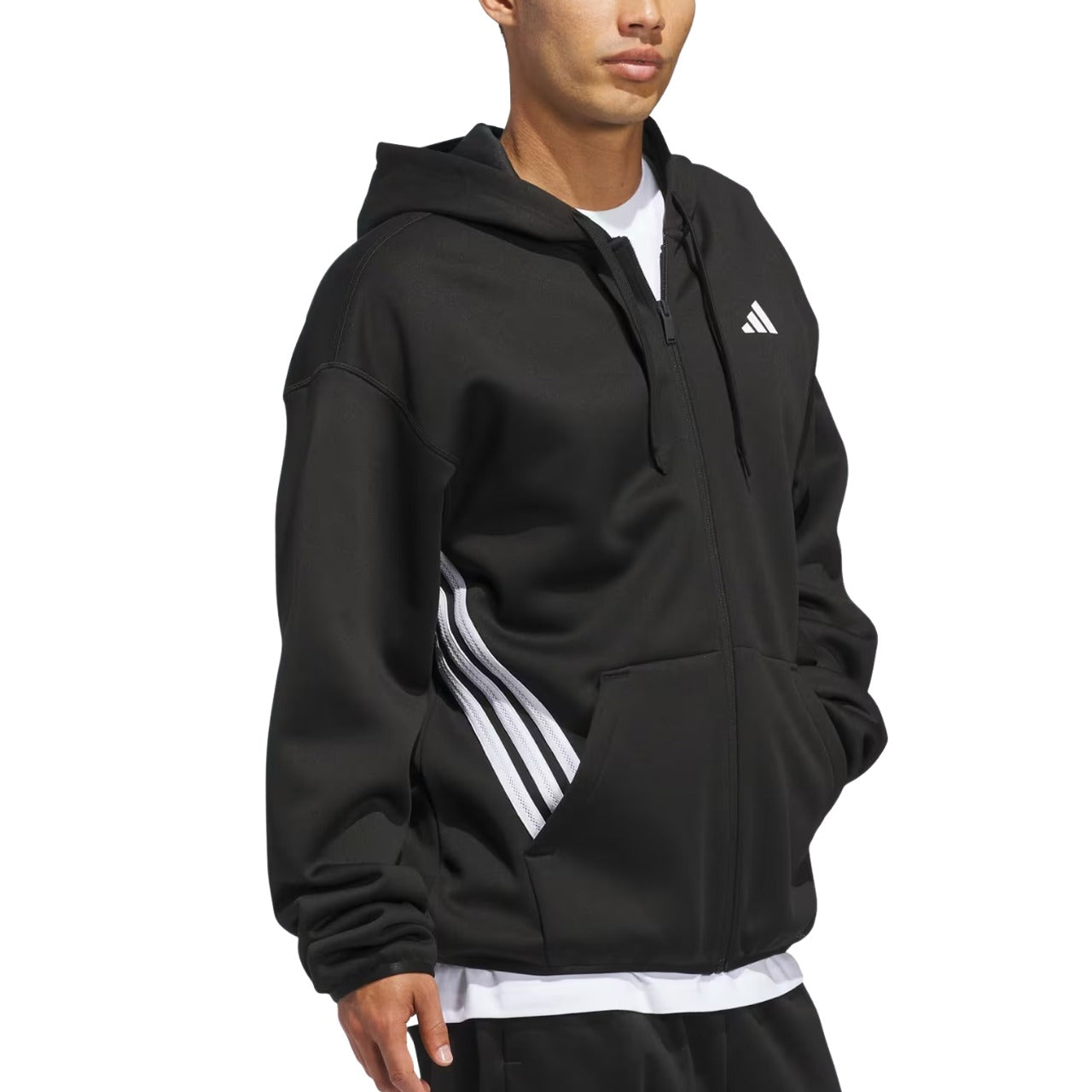 Толстовка Adidas Crazy Warm Full Zip Hoodie 'Black White' — фото 2