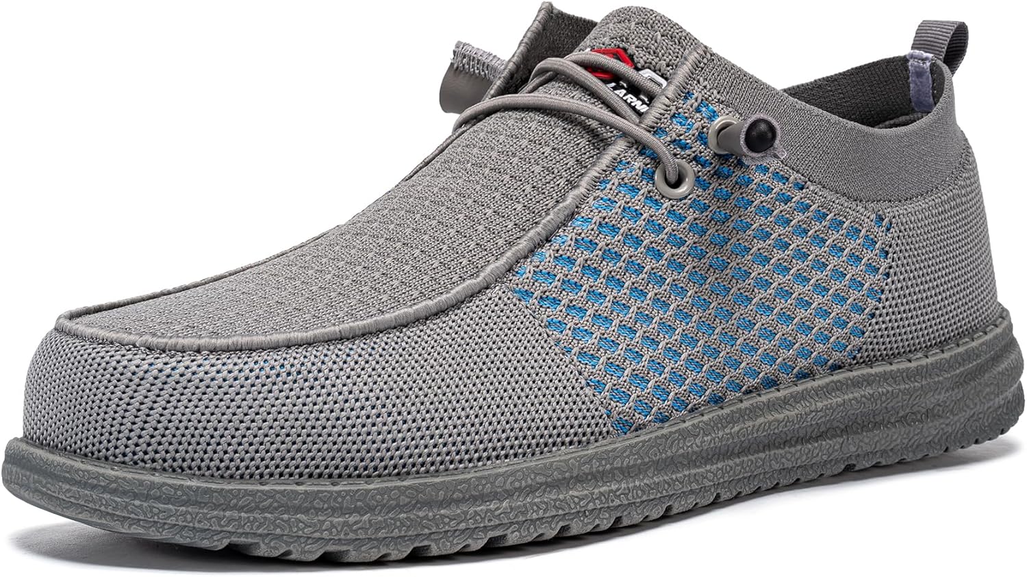 

Мужские слипоны с защитным стальным носком LARNMERN, легкие, удобные для отдыха и ходьбы, кроссовки, лоферы с стальным носком, голубой