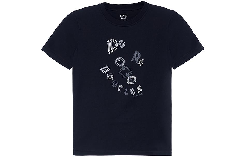 HERMES Футболка женская черная SS23 Regular — фото 3