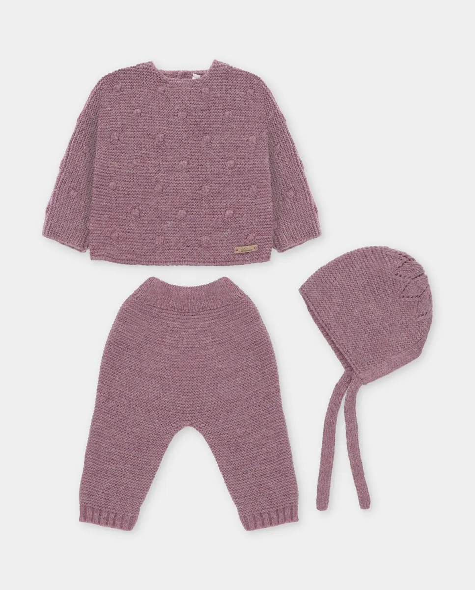 

Детский комплект из 3 предметов вязаный Martín Aranda, сиреневый