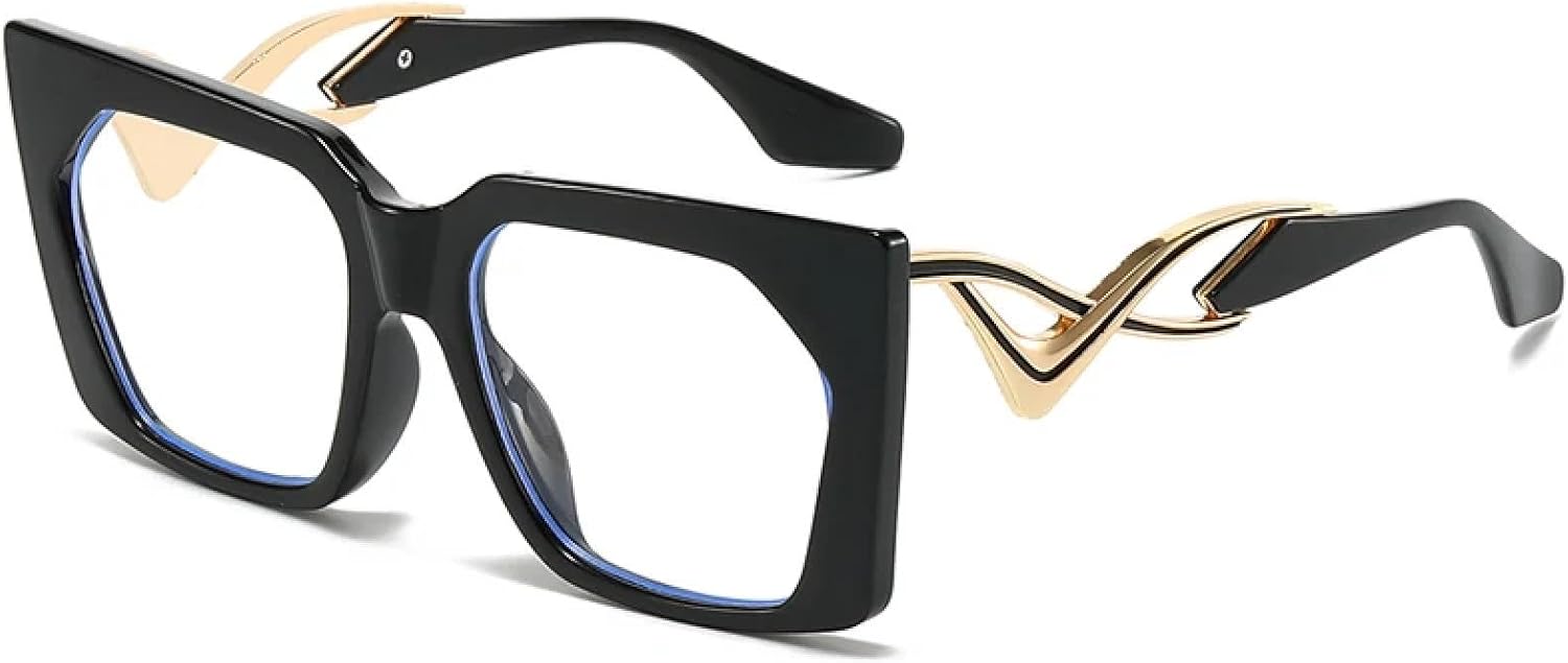 

Роскошные солнцезащитные очки для мужчин, модные, металлические, неправильной формы, с выемками, зеркальные, для женщин, винтажные, «кошачий глаз», защитные очки TKKTLLT, Black Clear