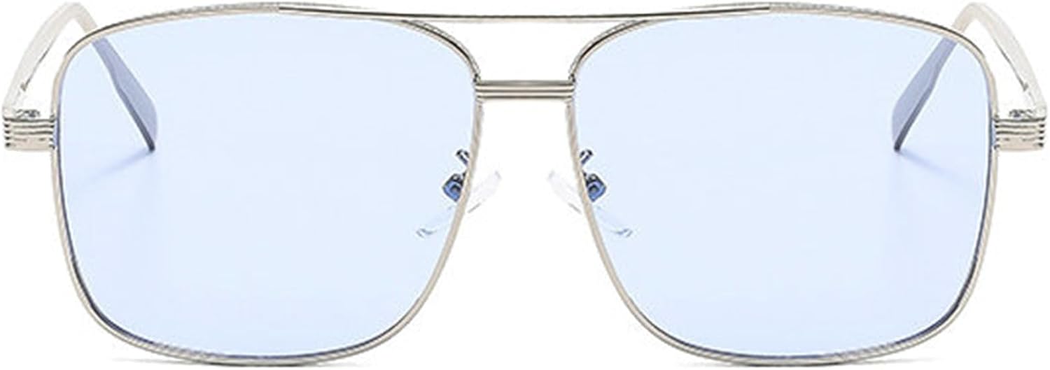 

Солнцезащитные очки Willochra в винтажном квадратном стиле для мужчин и женщин, мода 70-х, металлические градиентные линзы, черные с синим оттенком, очки-пилот, защита от ультрафиолета UV400, C5