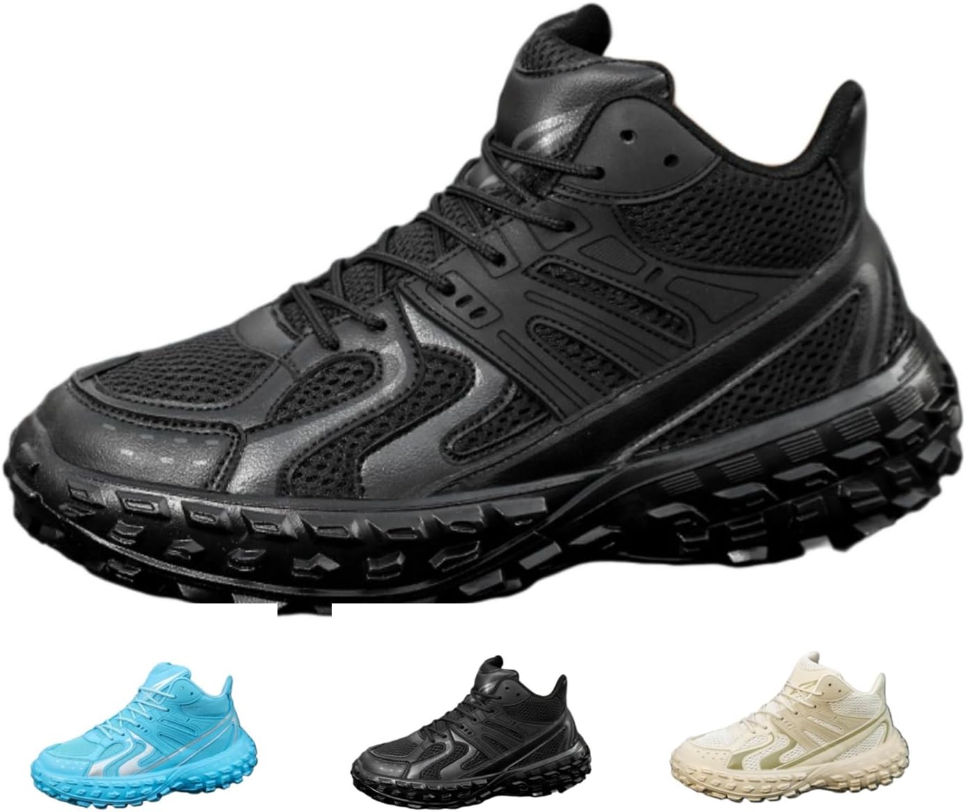 

MACEFIL Модные мужские массивные кроссовки для повседневной носки, легкие, дышащие, для бега и прогулок, черный