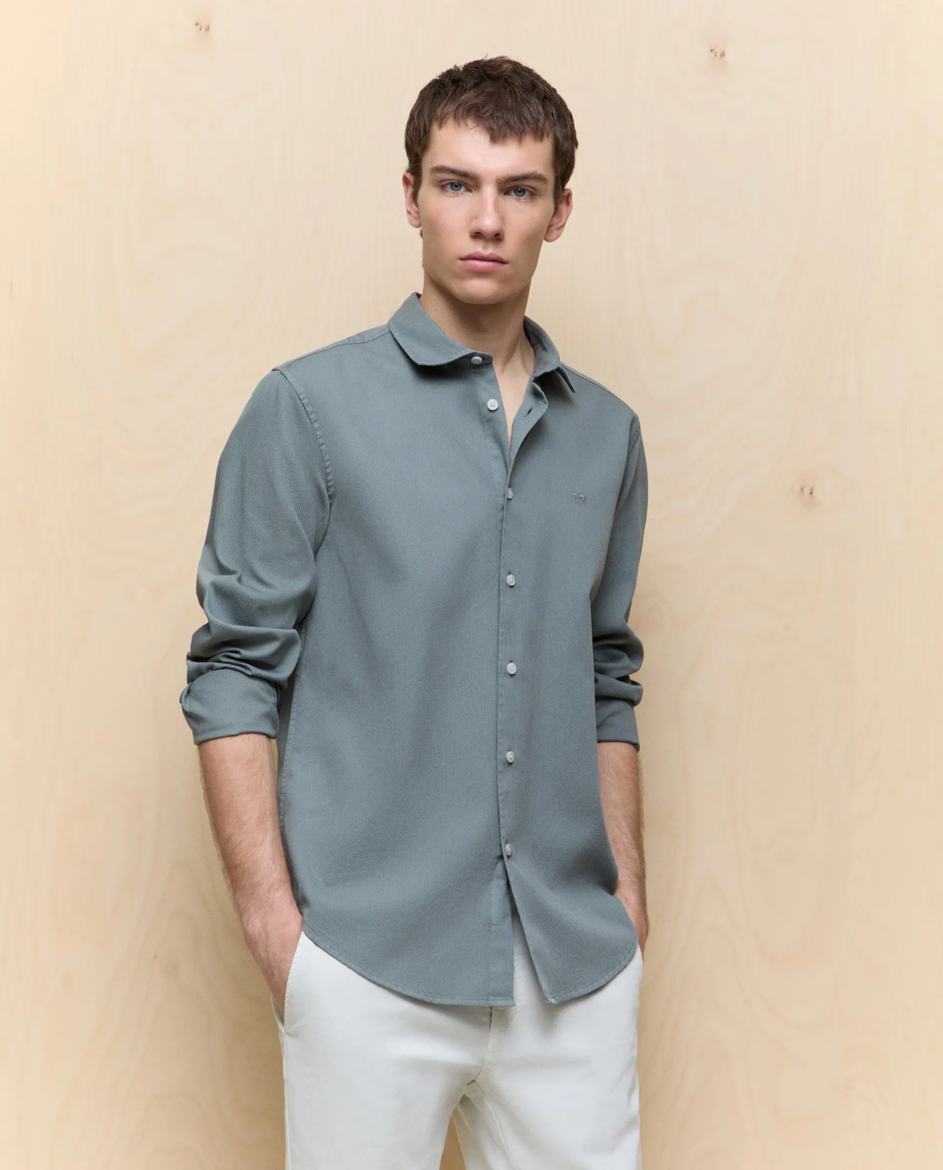 

Мужская рубашка с длинным рукавом garment dyed Easy Wear, цвет 520 Kaki