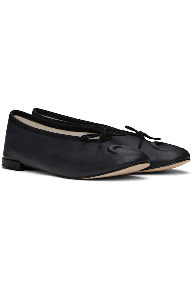 Балетки Repetto edition lilouh из мягкой кожи наппа Marine Serre, черный — фото 4