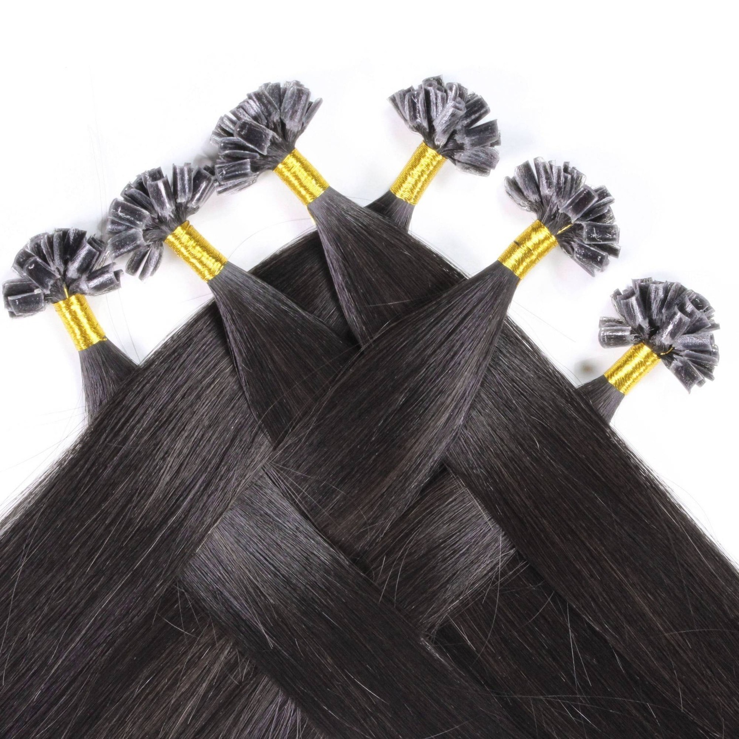 

Накладные волосы bonding extensions premium rohhaar naturschwarz Hair2Heart, 50cm, количество 25 шт.