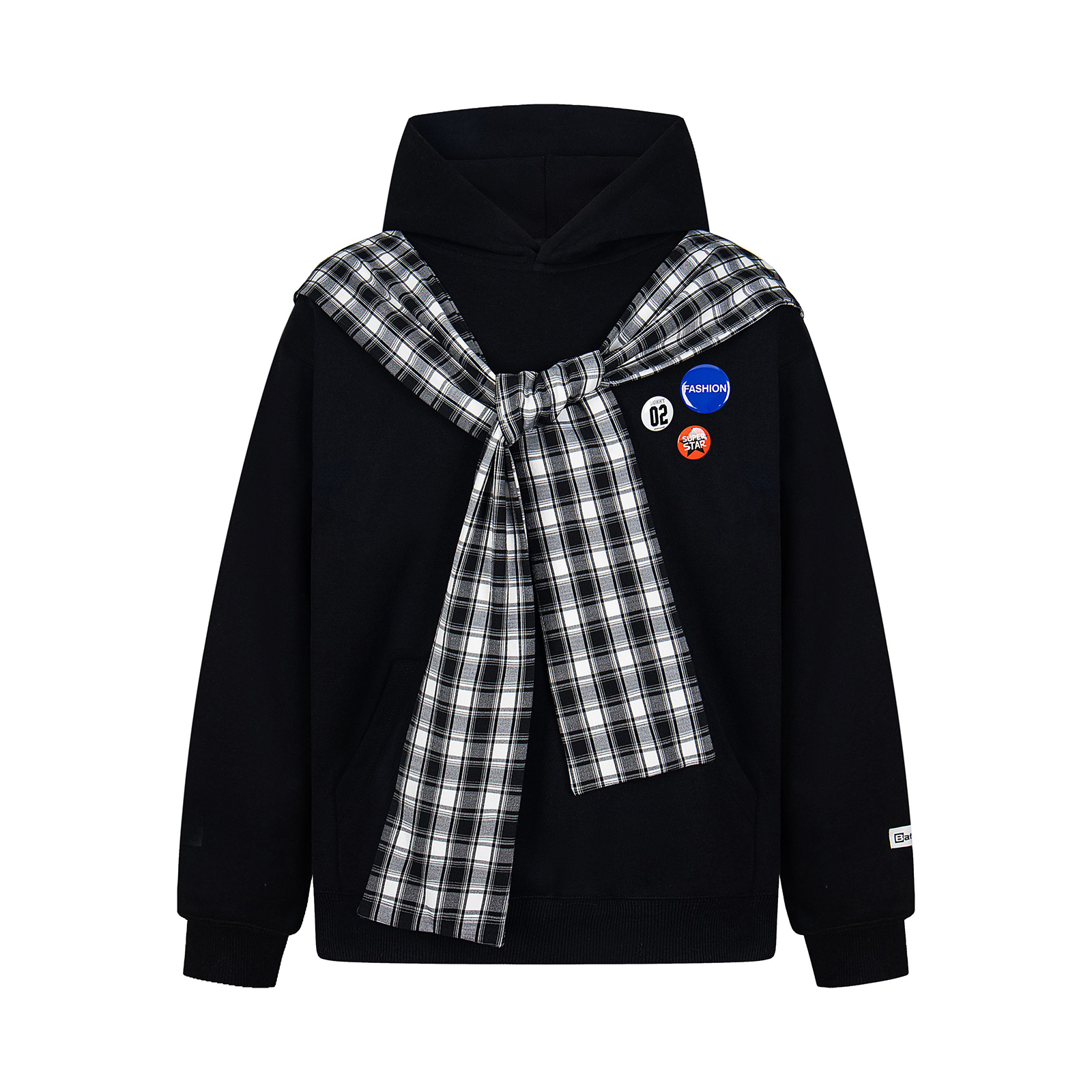 

Толстовка Unisex Hooded Moderate Mock Two Piece NEVER RULE, черный fleece-lined[with badge+shawl]