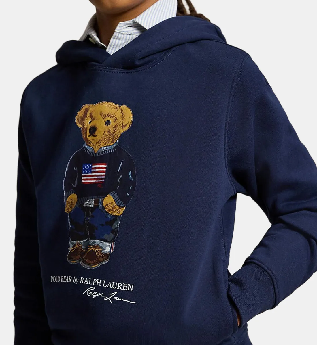 Прямой фирменный хлопковый свитшот POLO RALPH LAUREN, синий — фото 4