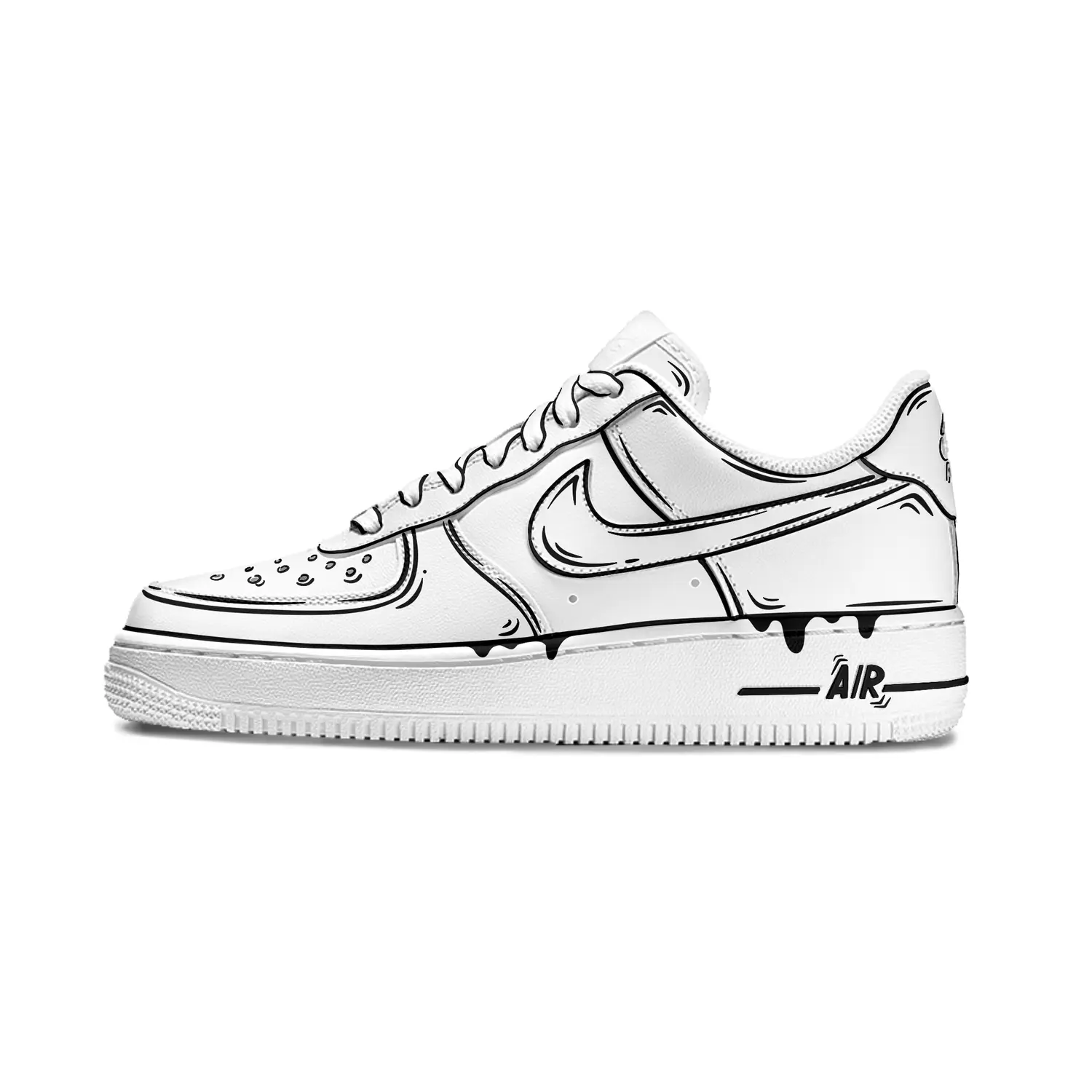 

Кроссовки Nike Air Force 1 Skateboarding Shoes Women's Low-top Black/White, белый