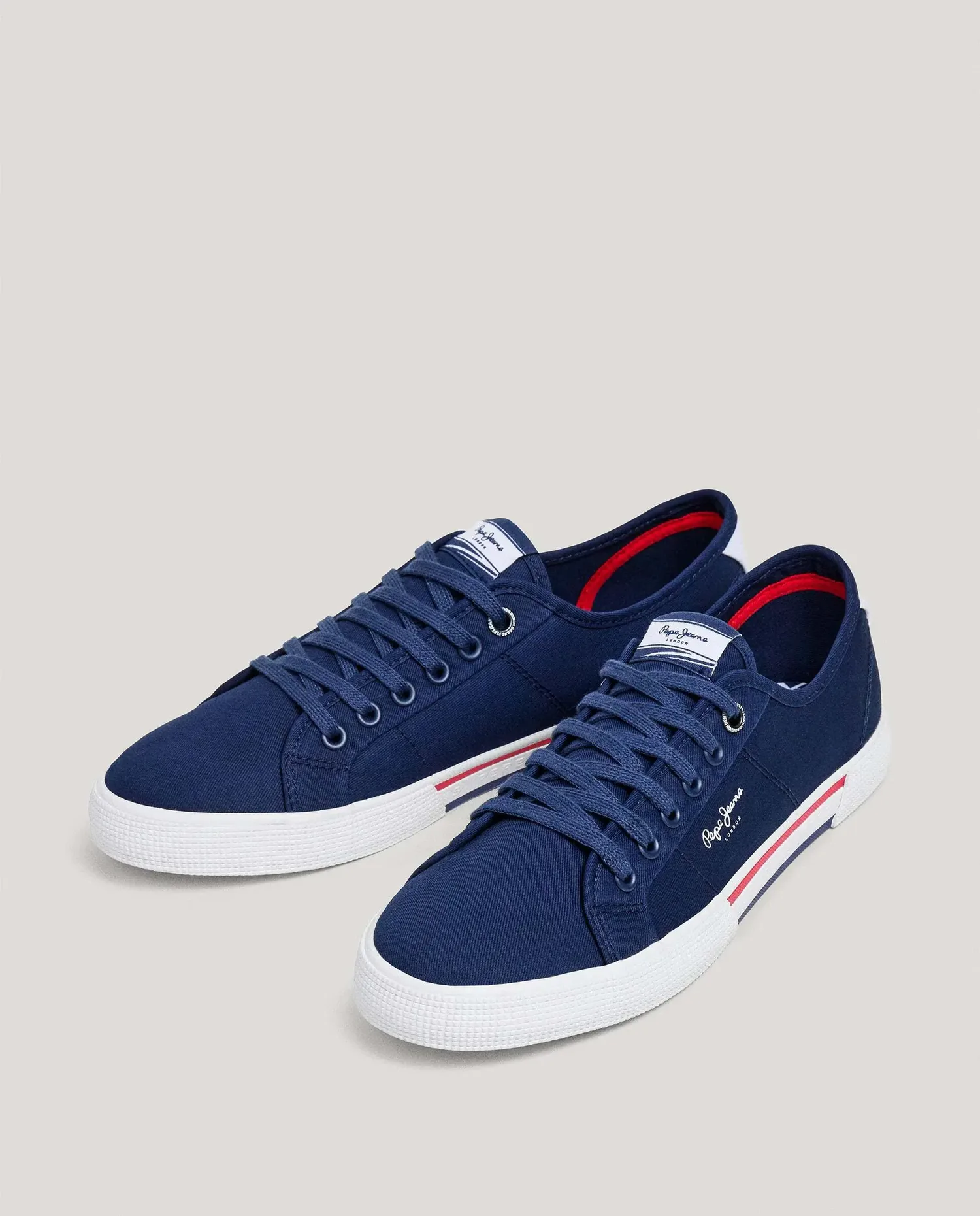 Классические мужские спортивные туфли из саржи Pepe Jeans, темно-синий — фото 4