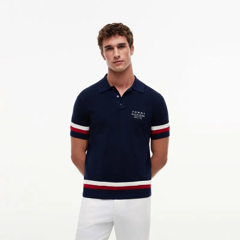 Джемпер с отложным воротником Tommy Hilfiger темно-синий — фото 4