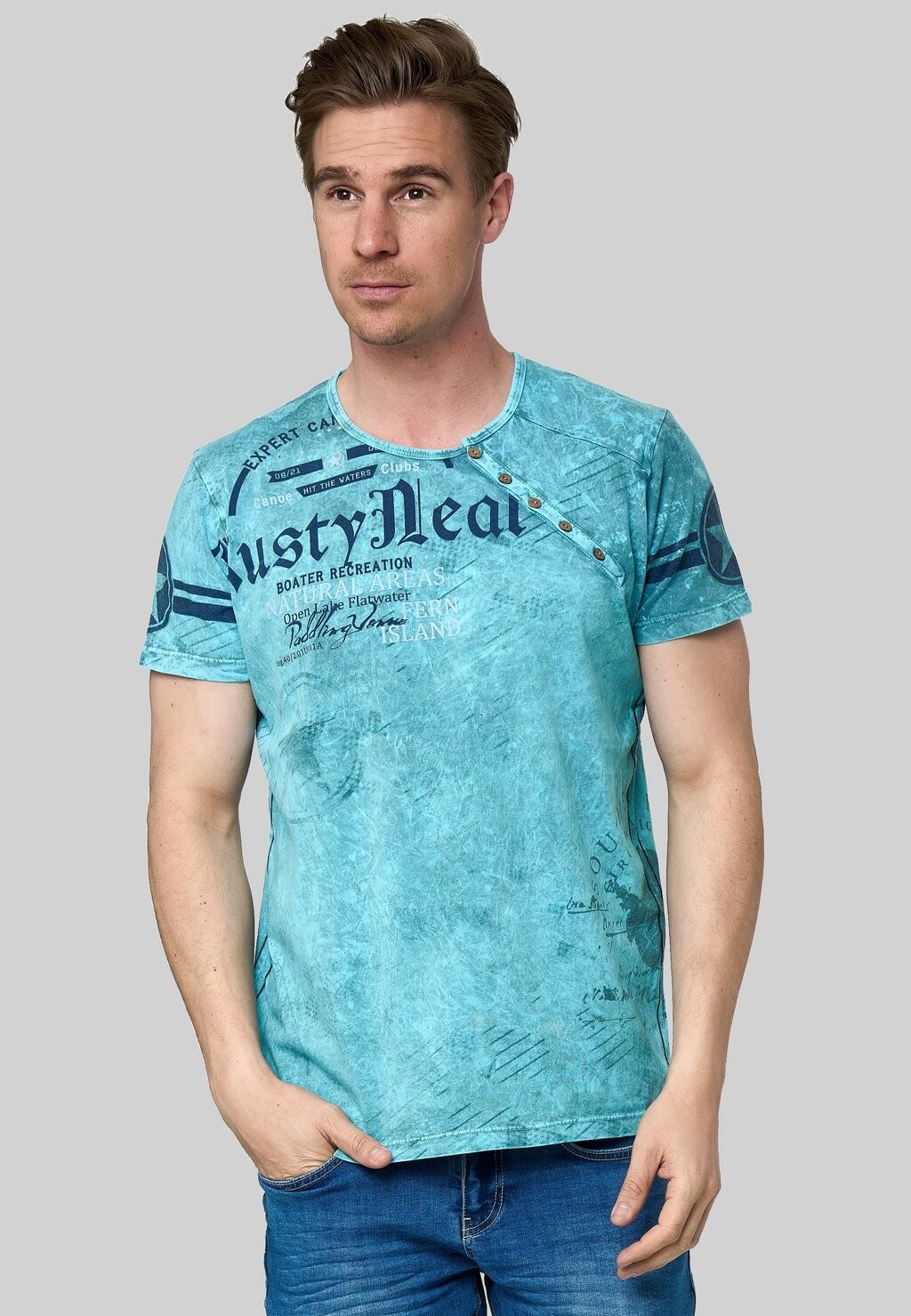 

Футболка с принтом MIT FRONT LOGO Rusty Neal, цвет petrol