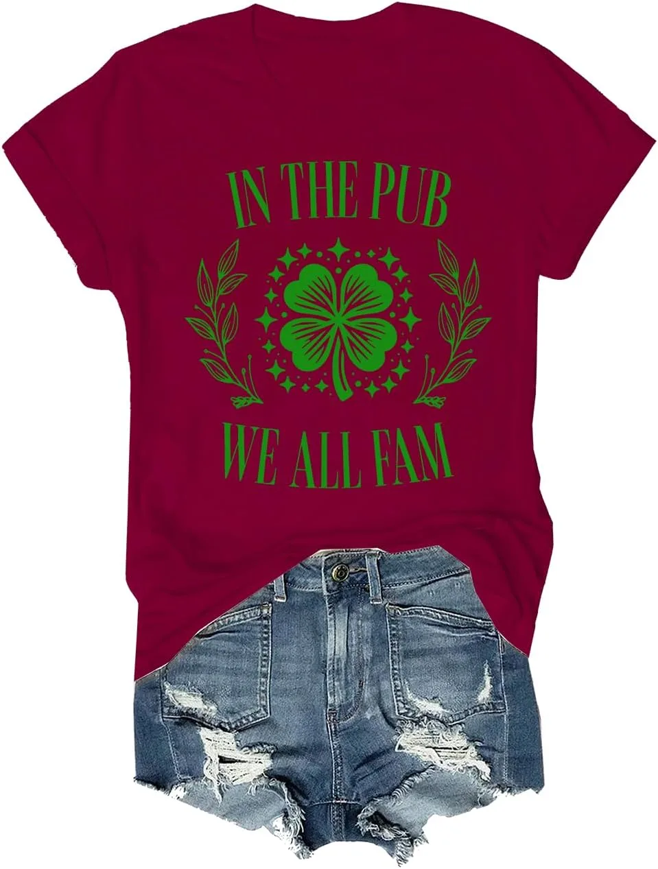 Футболка St Patrick's Day с принтом "In The Pub We All Fam"