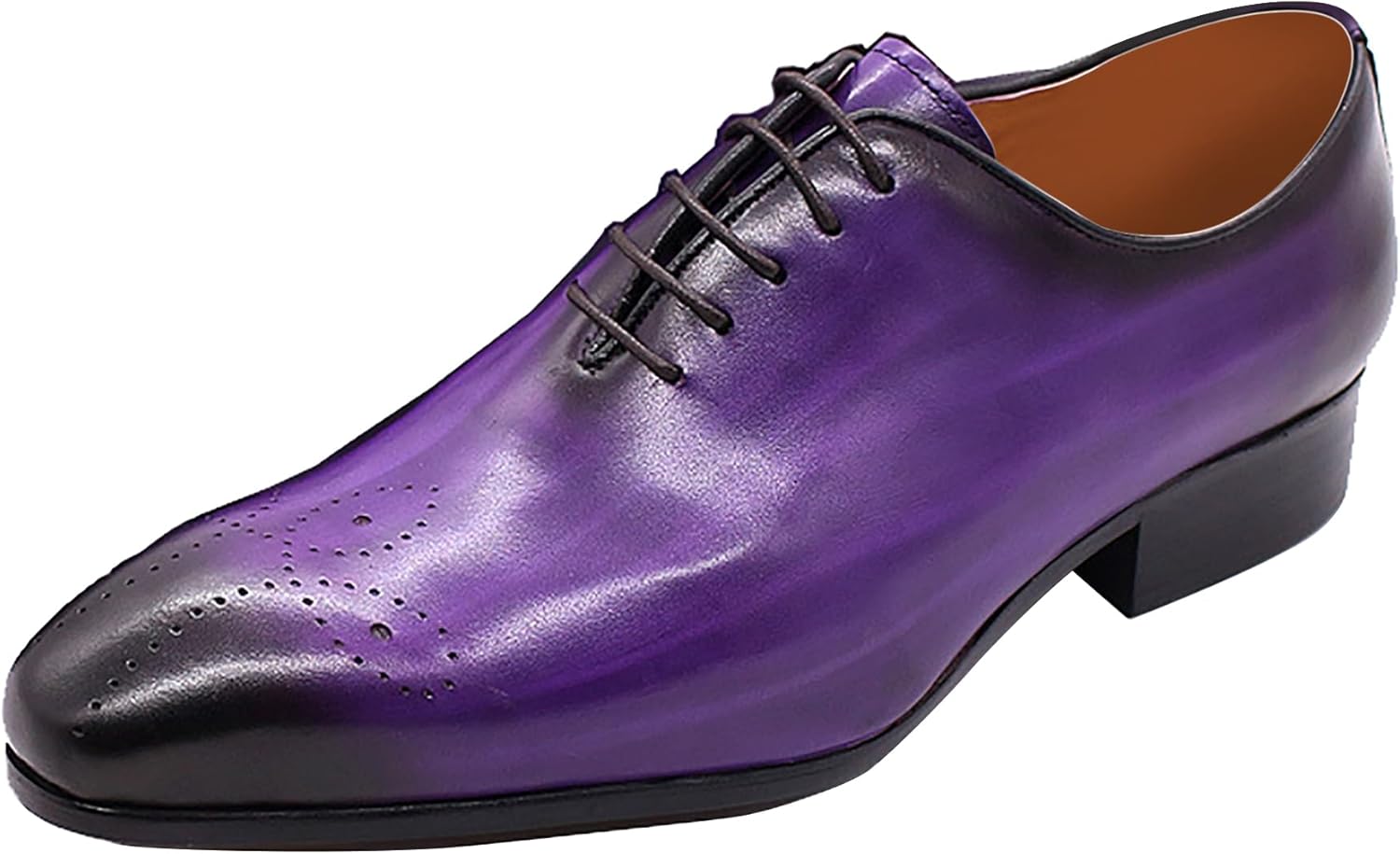 

Мужские оксфорды Santimon, официальная обувь из натуральной кожи, ручной работы, дерби, повседневные броги, оксфорды, смокинговая модная обувь для прогулок для мужчин, фиолетовый