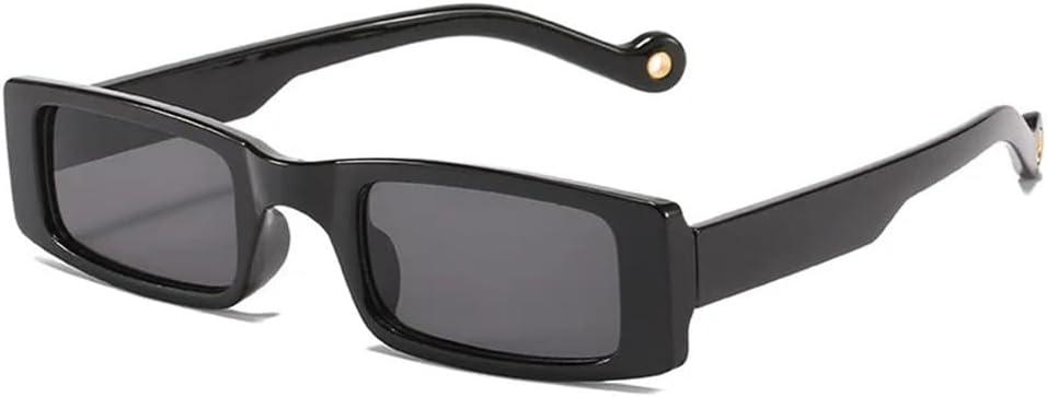 

Женские солнцезащитные очки в стиле ретро, ​​маленькие квадратные солнцезащитные очки, модные прямоугольные солнцезащитные очки с защитой от УФ-излучения generic, Black Gray