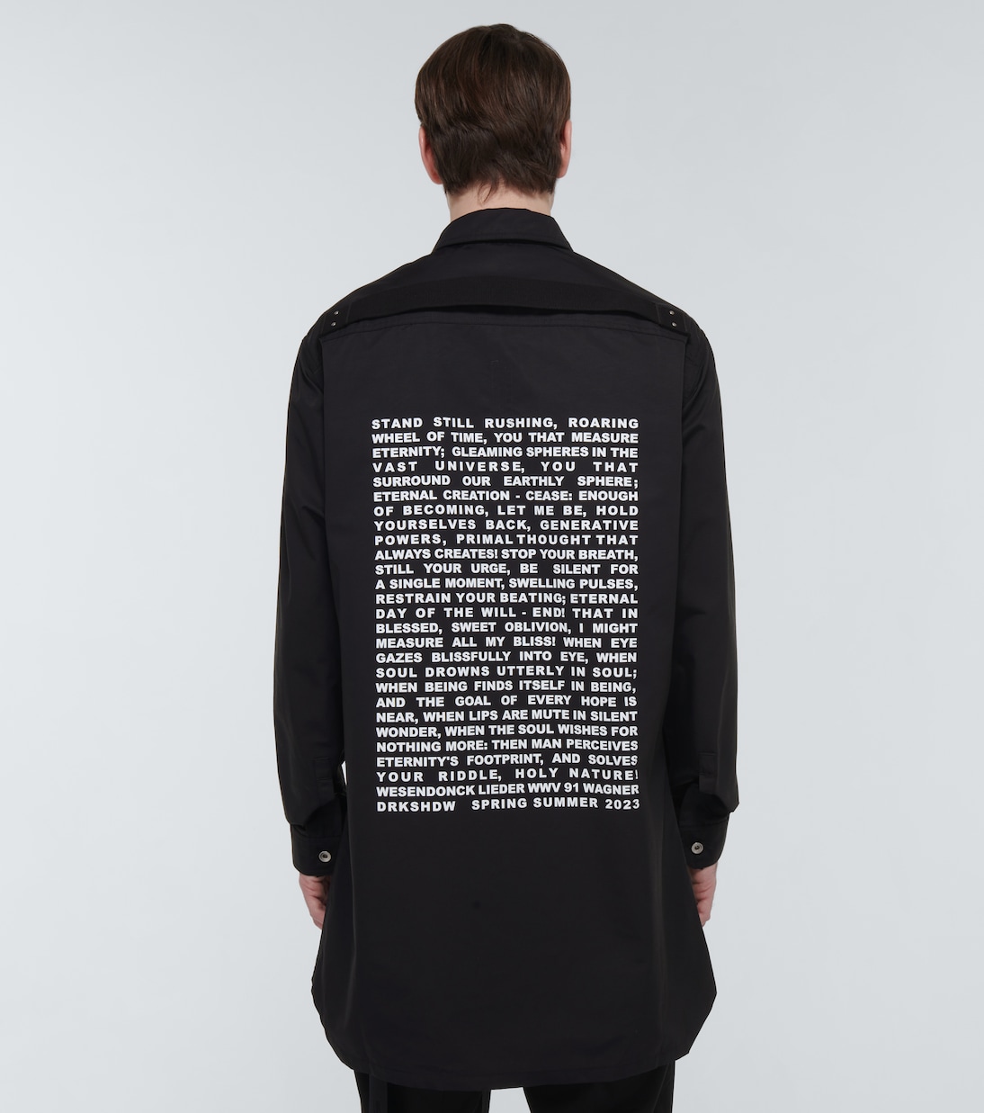 Верхняя рубашка из смесовой хлопковой поплиновой ткани Rick Owens, черный — фото 4