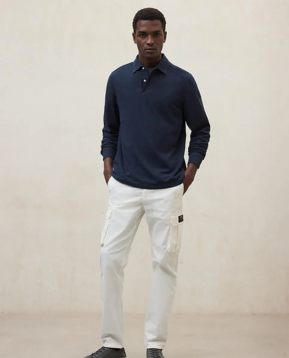 

Мужская поло с длинным рукавом и воротником Ecoalf, синий