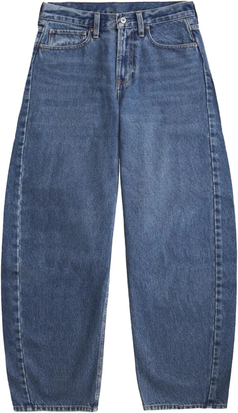 

Женские джинсы Barrel Mid Rise Baggy Wide Leg Boyfriend Fit LaurelTree