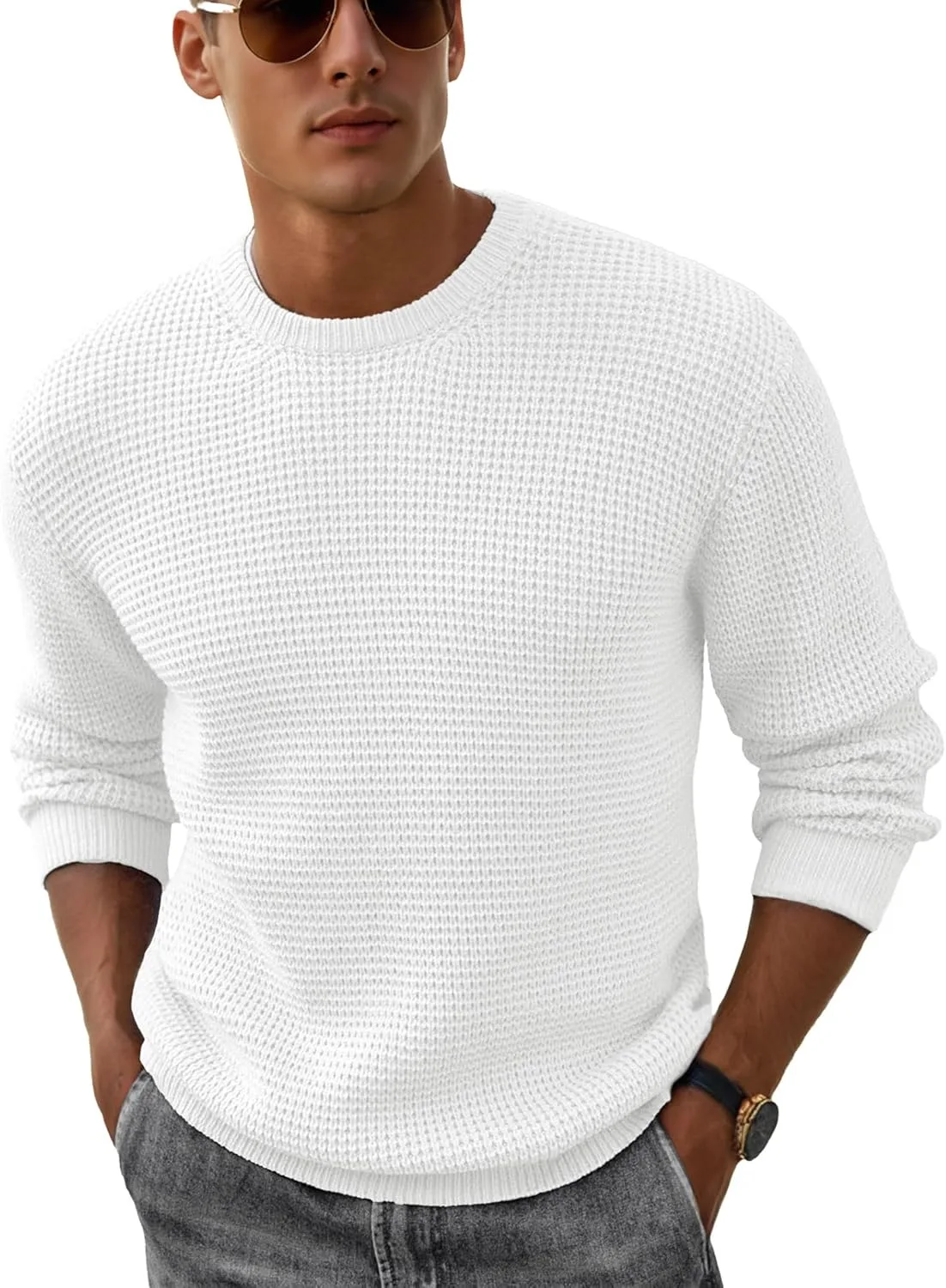 

Мужской свитер Askdeer с вафельной текстурой