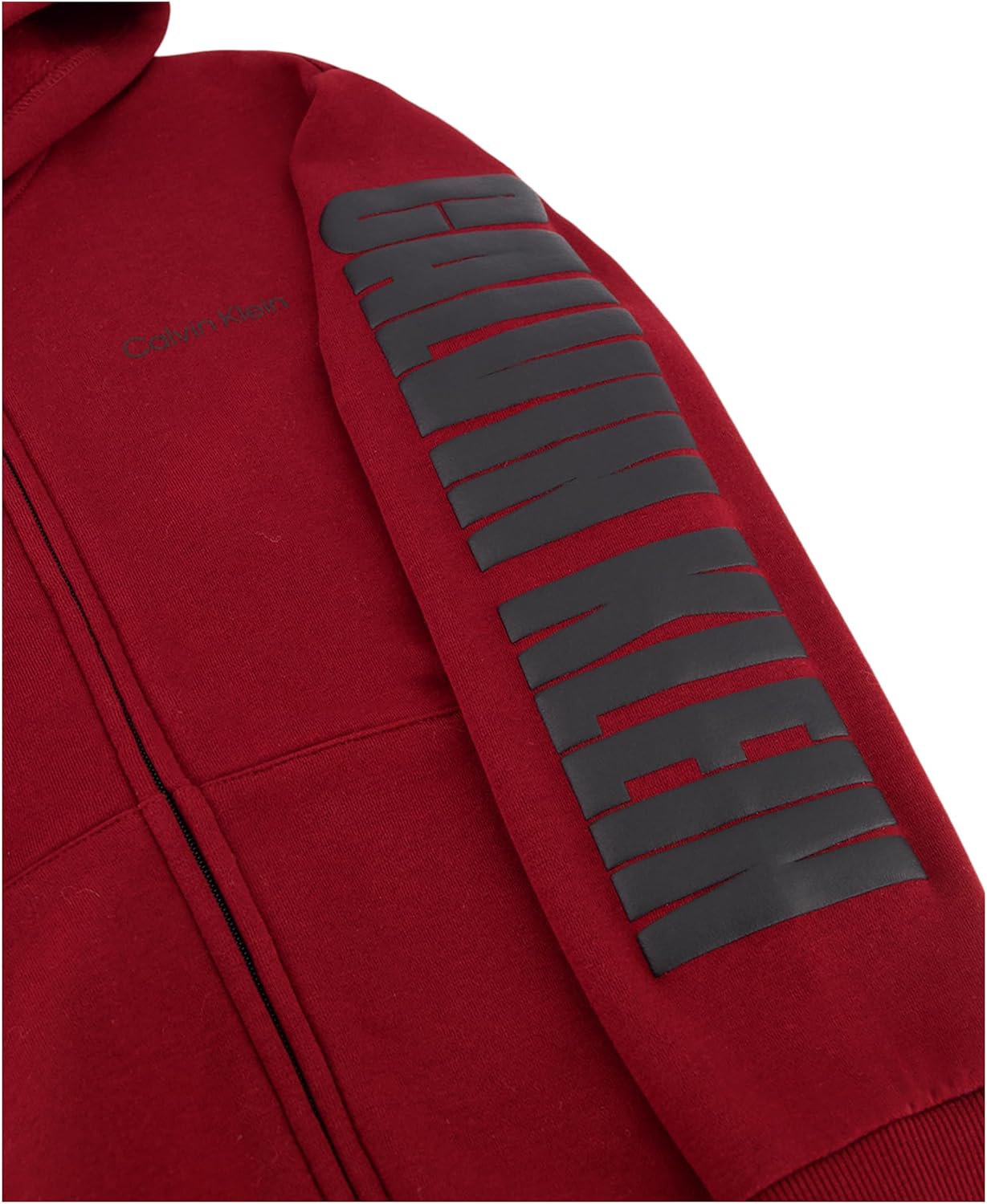 Толстовка Calvin Klein Boys с длинным рукавом и молнией из флиса, Impact Cabernet — фото 4