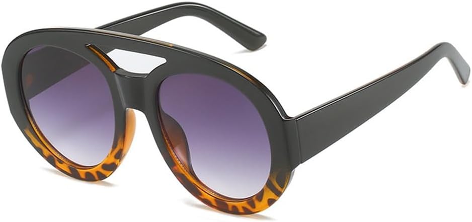 

Солнцезащитные очки UV400 – круглые, увеличенного размера, с градиентным покрытием, для женщин и мужчин, для бега и занятий спортом на открытом воздухе UYPTK, Black Leopard