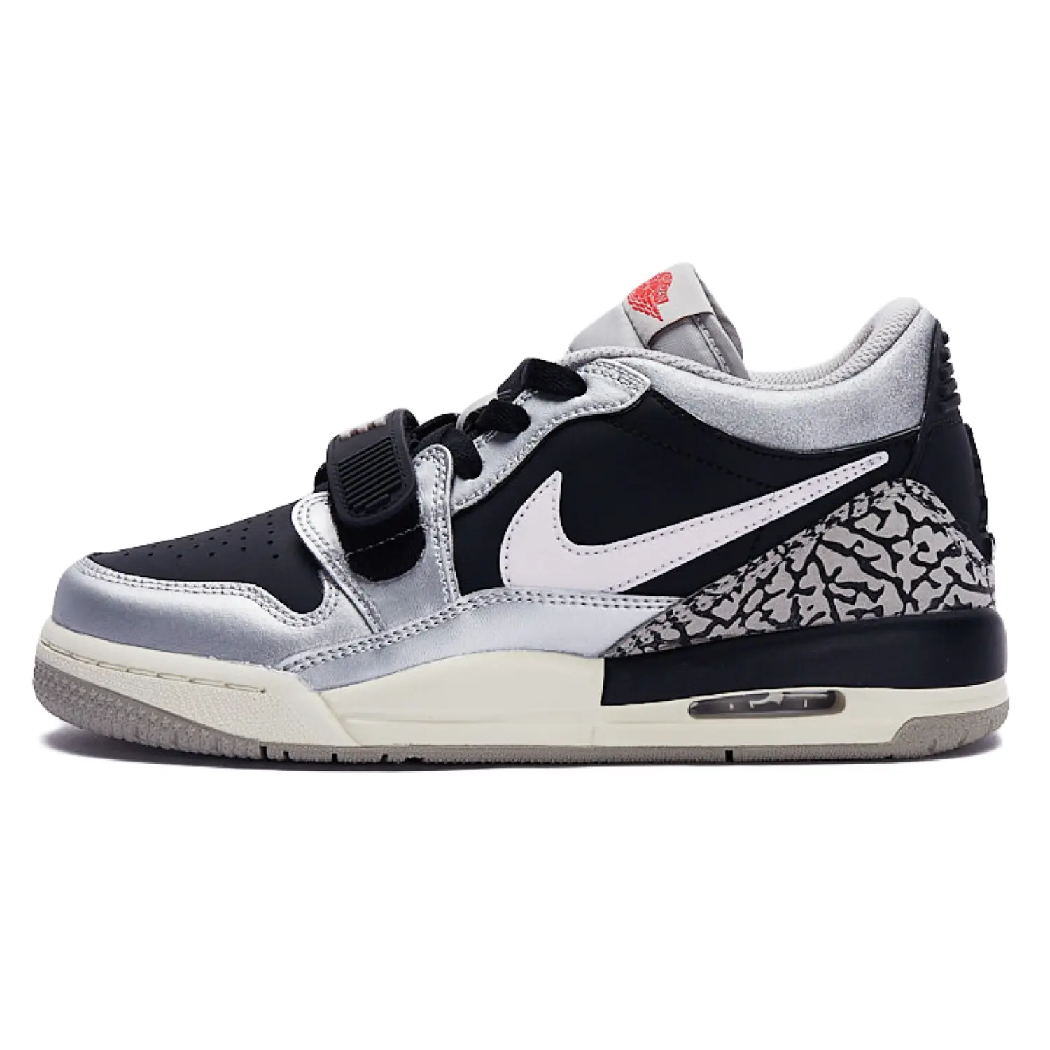 

Jordan Скользоустойчивые баскетбольные кроссовки Legacy 312 низкие черные серебристые для подростков