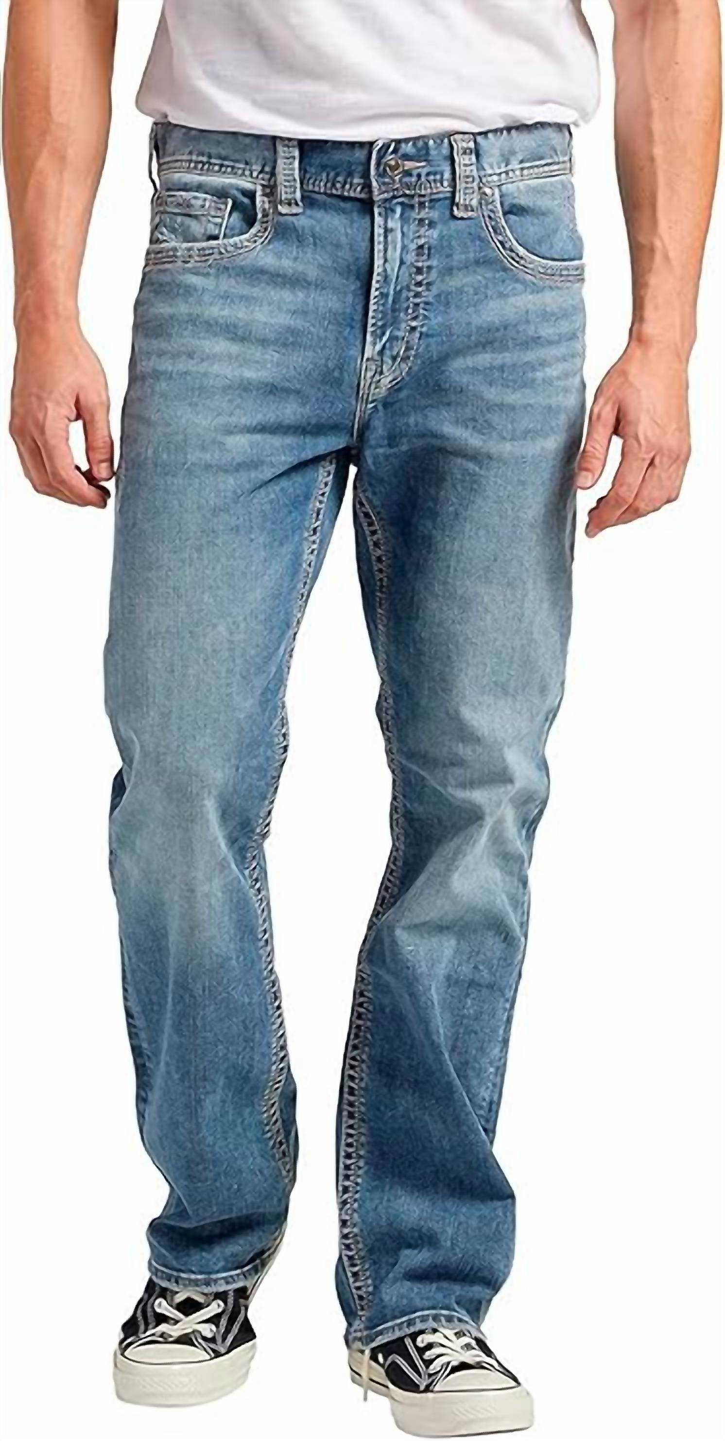 

Мужские джинсы Craig Easy Fit Bootcut цвета светло-мраморного индиго Silver Jeans Co.
