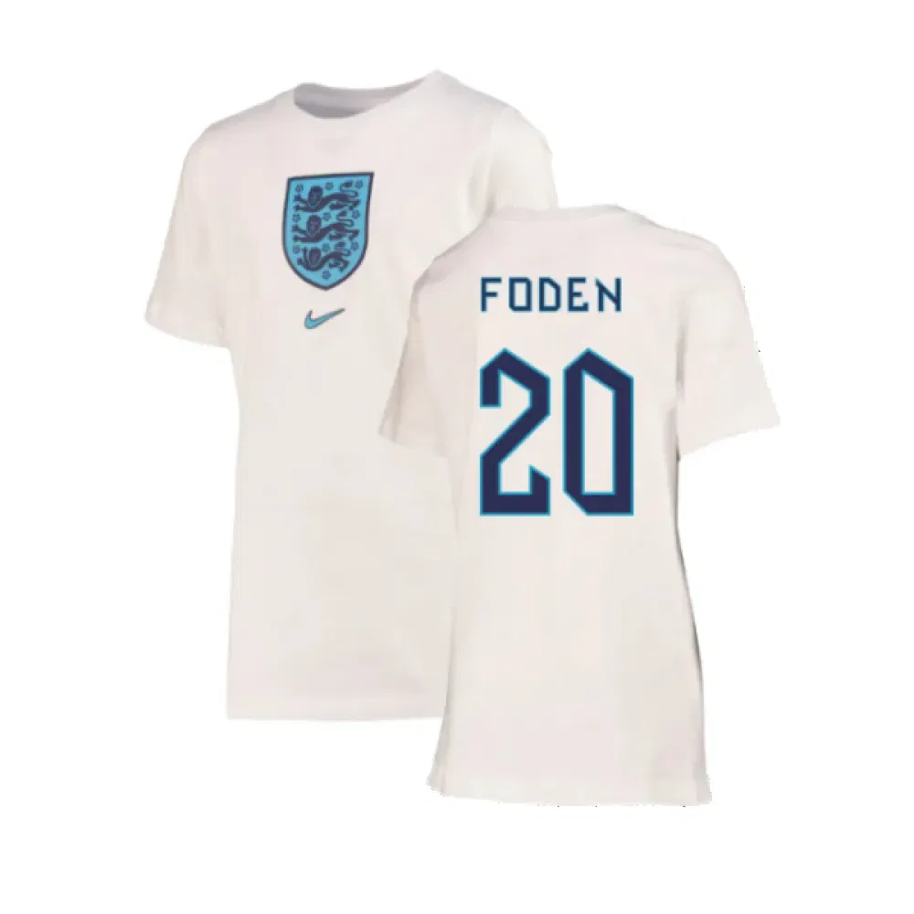 Футболка с гербом Англии и Фил Фоденом Nike England, белый