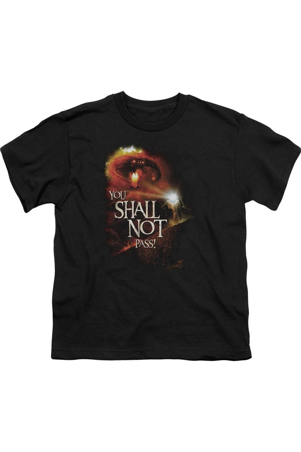 

Футболка с коротким рукавом для детей "Властелин Колец: Не пройдешь" Gildan, черный