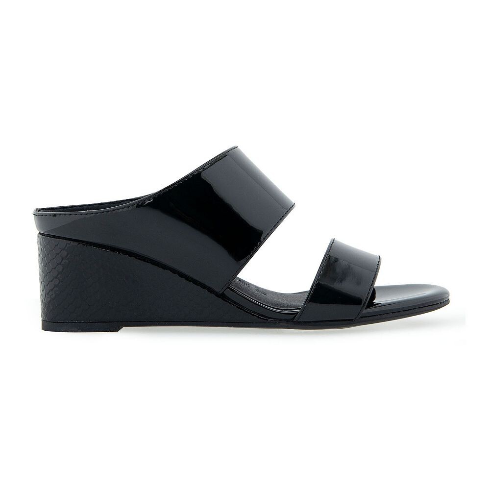 Женские сандалии на танкетке Aerosoles Wheeler, цвет Black Patent Pu — фото 2