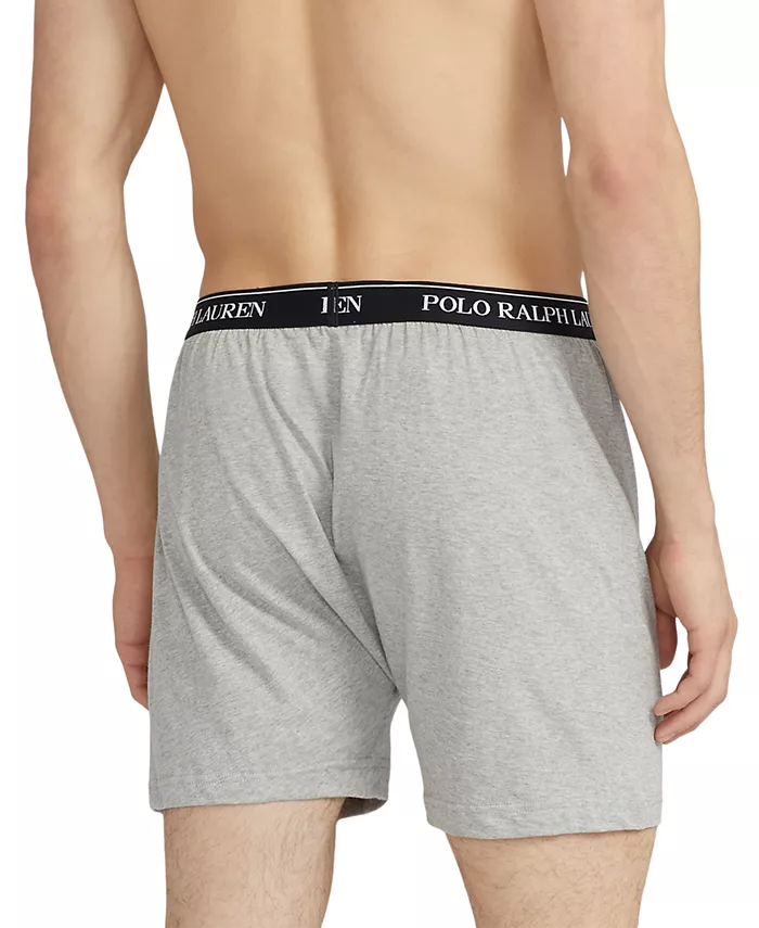 Мужские боксеры из хлопкового трикотажа классического кроя, 5 штук Polo Ralph Lauren, серый — фото 3