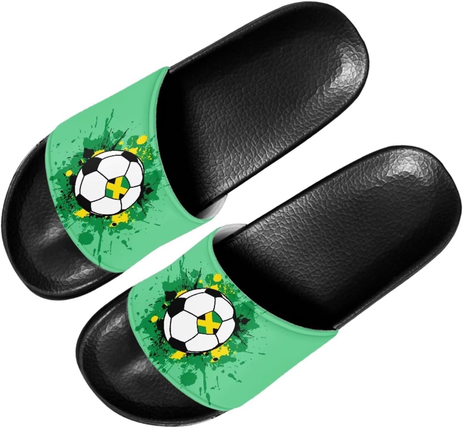 

Мужские и женские слайд-сандалии Forchrinse с ямайским флагом, для дома и улицы, легкие мягкие шлепанцы для душа, Jamaican Flag Football