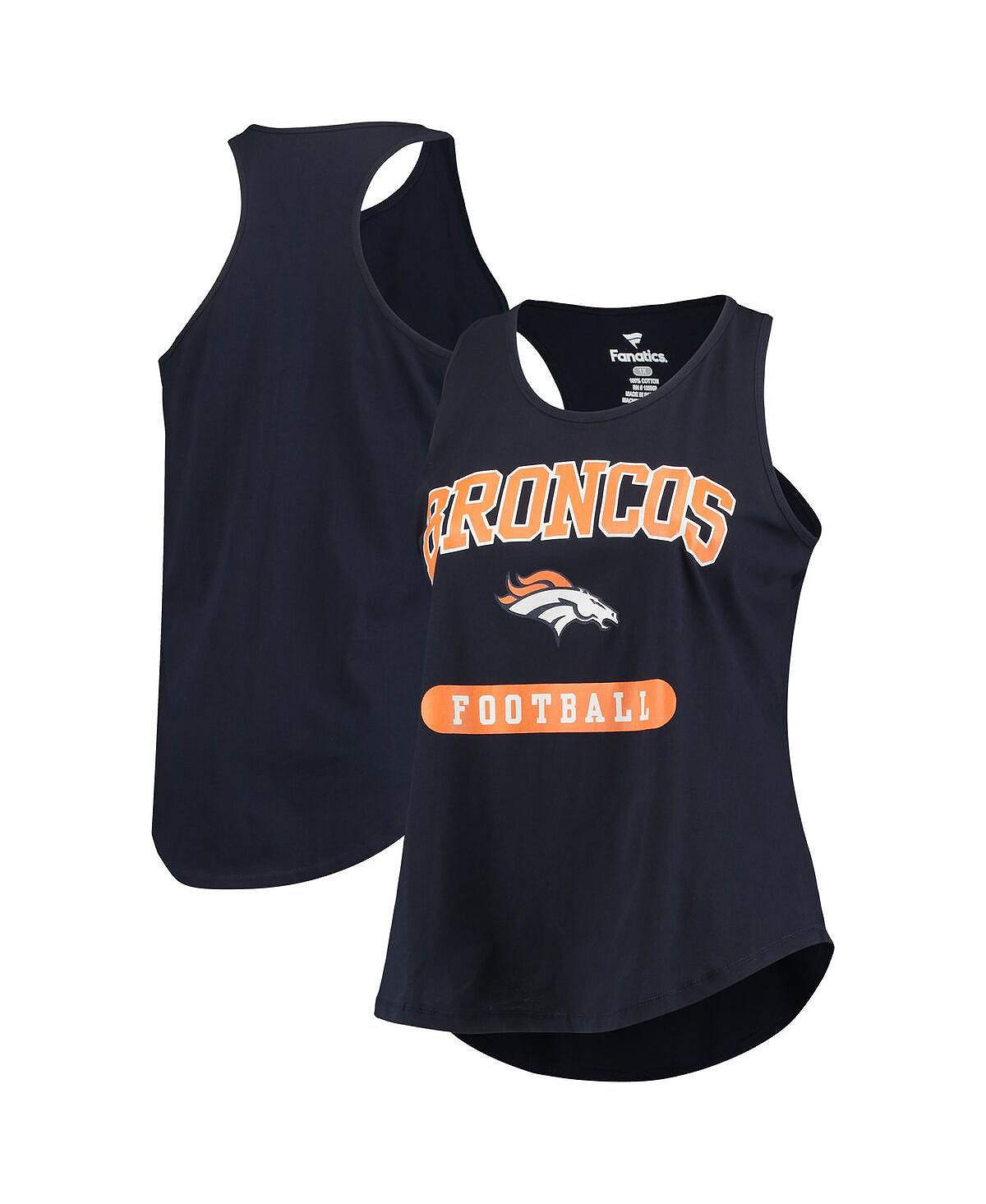 

Женская темно-синяя майка больших размеров Denver Broncos Team Racerback Fanatics, темно-синий