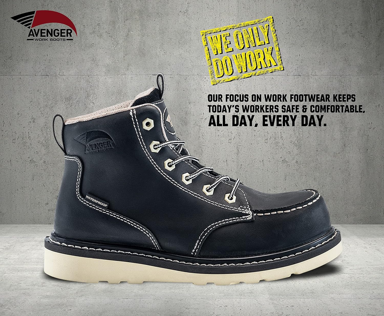 Мужские рабочие ботинки Avenger выше щиколотки Avenger Work Boots, черный — фото 4
