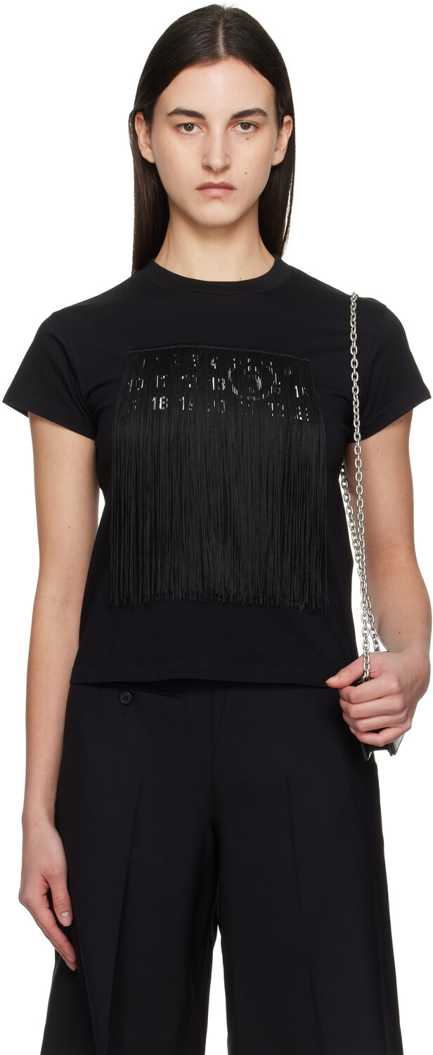 

Футболка с логотипом Fringe MM6 Maison Margiela